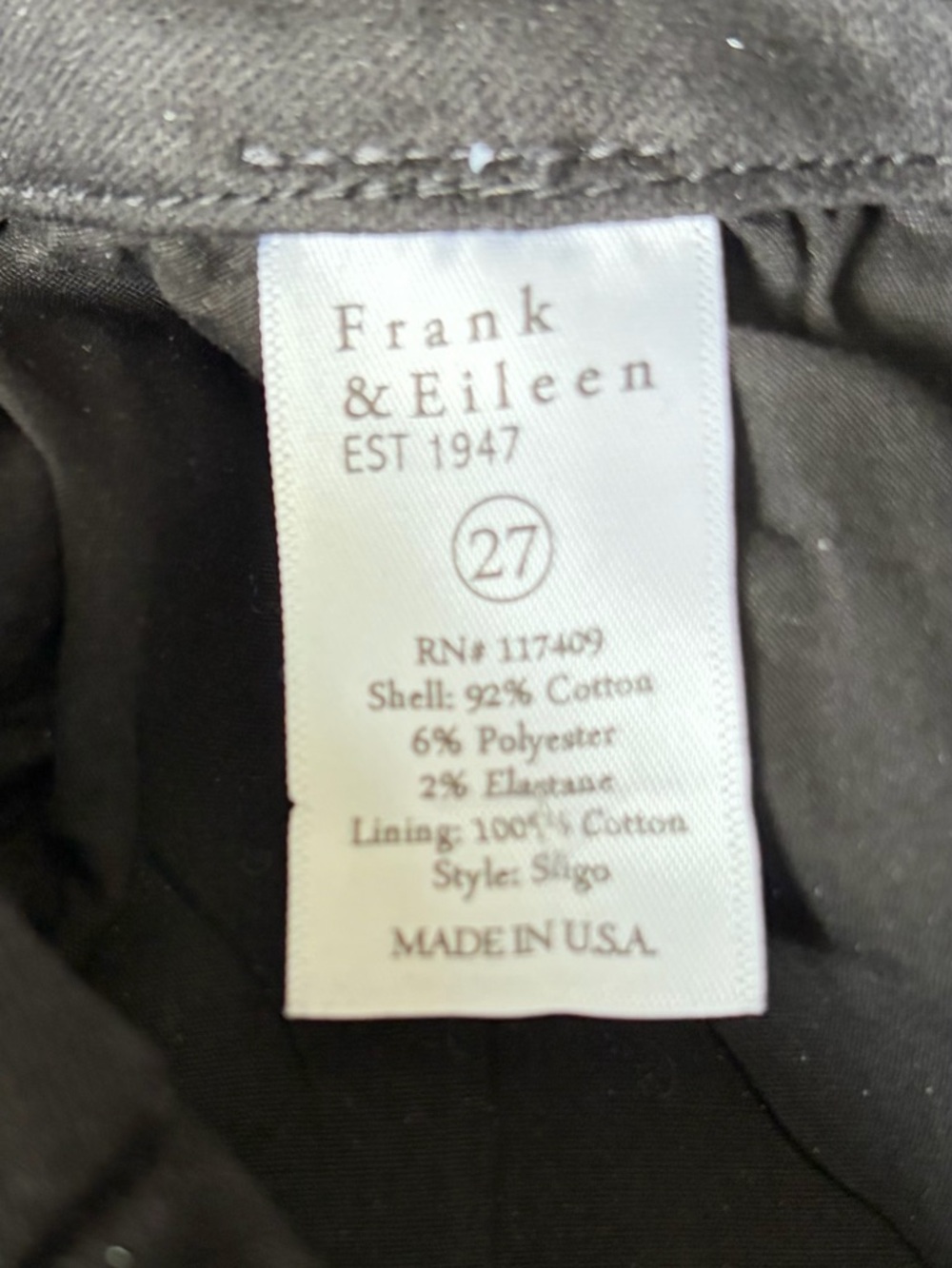 Frank & Eileen “Sligo” Black/Gold Metallic Slim Ankle Jeans Lux Indie Edgy Sz 27 - Picture 6 of 7